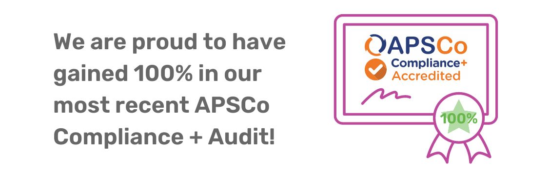 We are proud to have gained 100% in our most recent APSCo Compliance + Audit. Fully compliant education recruitment agency. APSCo  Compliance+ Accredited Teaching Agency 